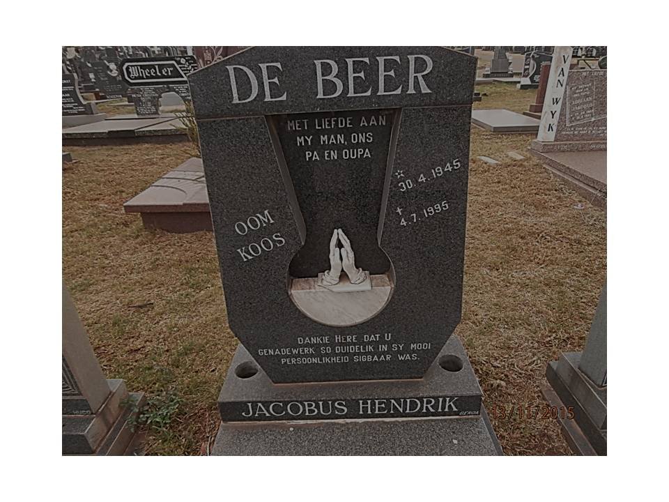 BEER Jacobus Hendrik, de 1945-1995