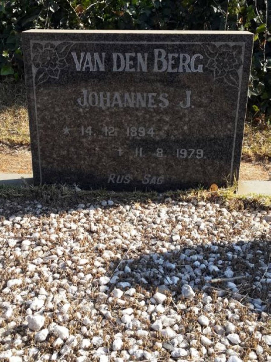 BERG Johannes J., van den 1894-1979