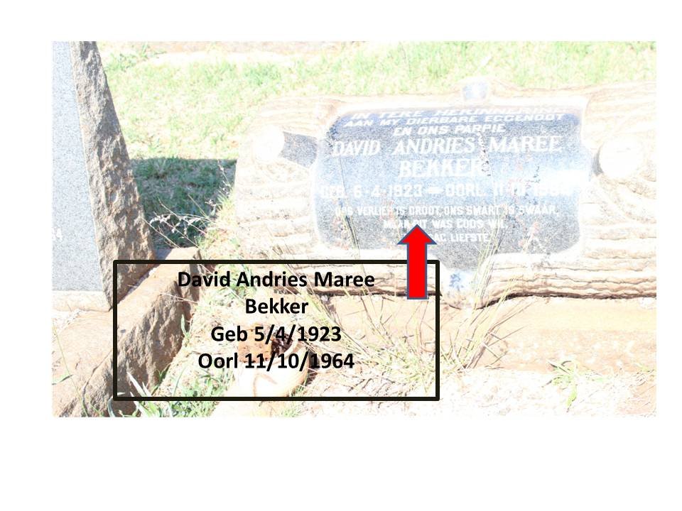 BEKKER David Andries Maree 1923-1964