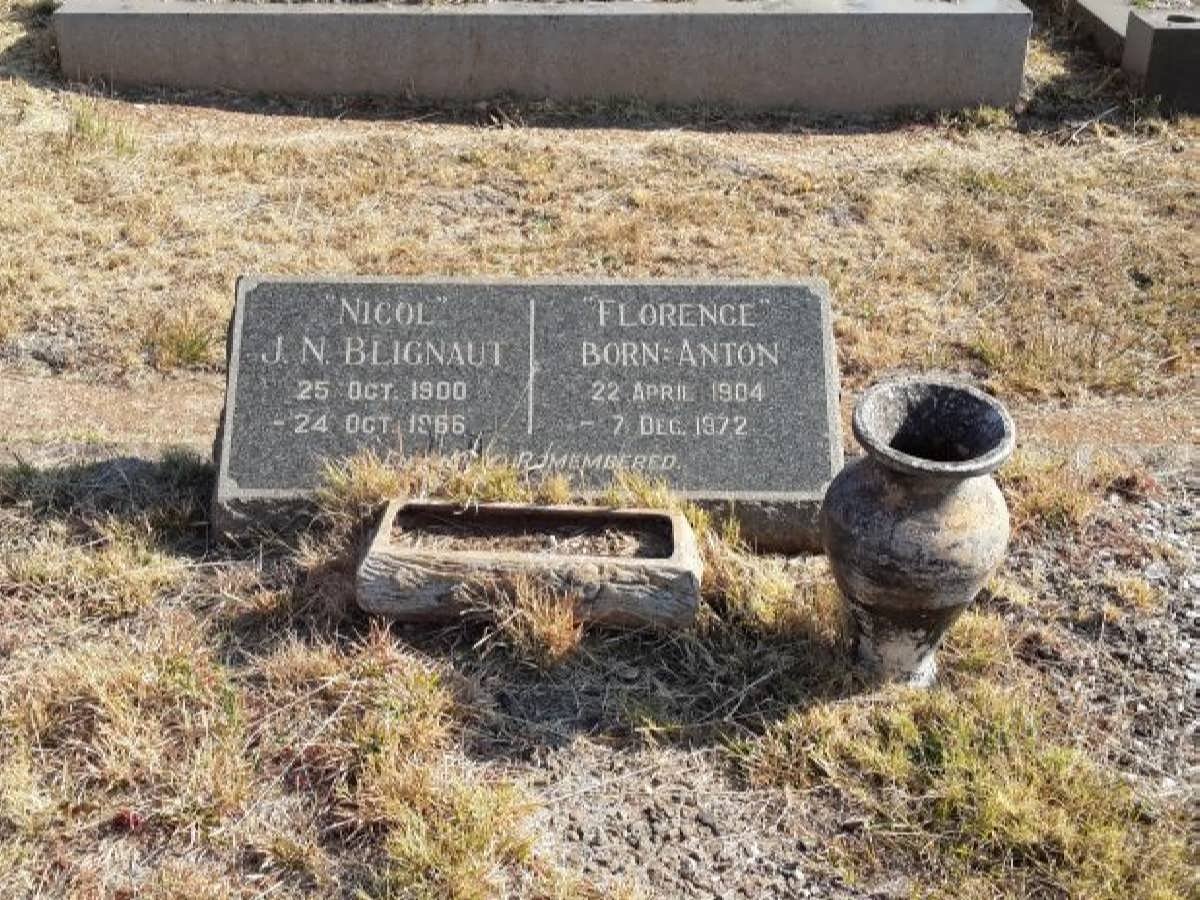 BLIGNAUT J.N. 1900-1966 &amp; Florence ANTON 1904-1972