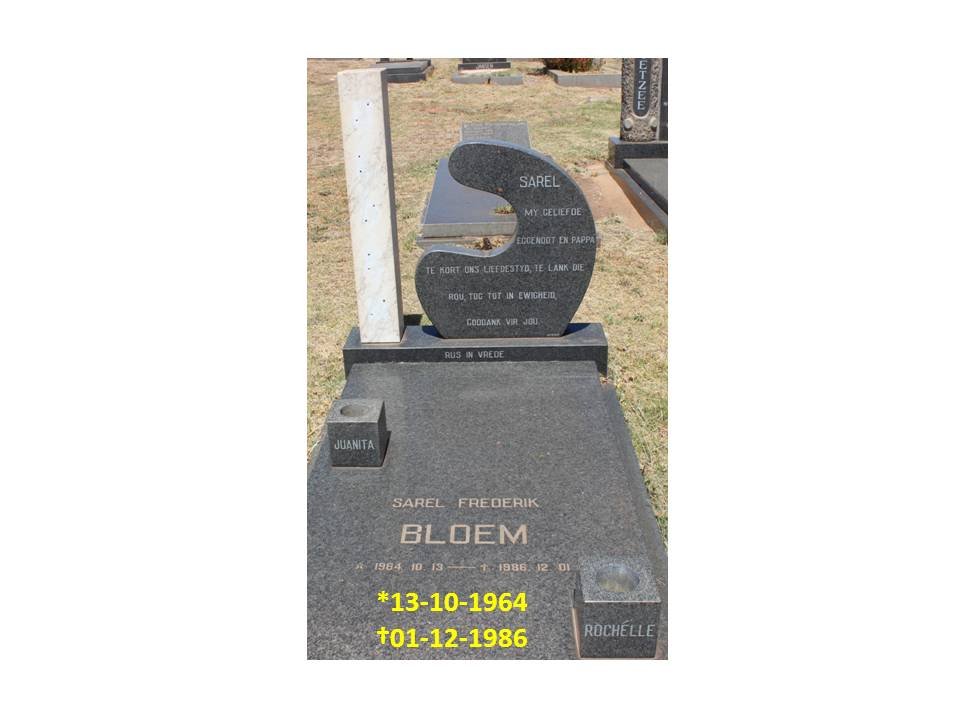 BLOEM Sarel Frederik 1964-1986