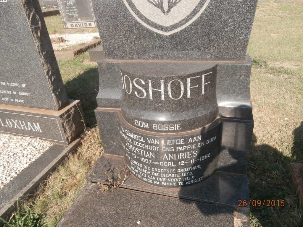 BOSHOFF Christian Andries 1907-1965