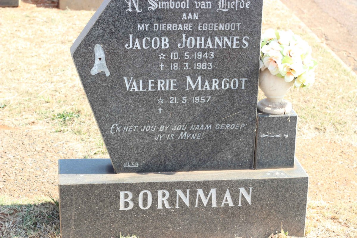 BORNMAN Jacob Johannes 1943-1983 &amp; Valerie Margot 1957-