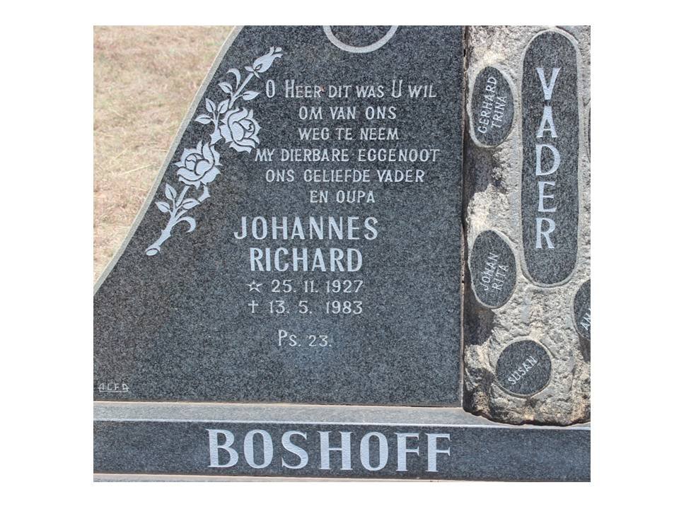 BOSHOFF Johannes Richard 1927-1983