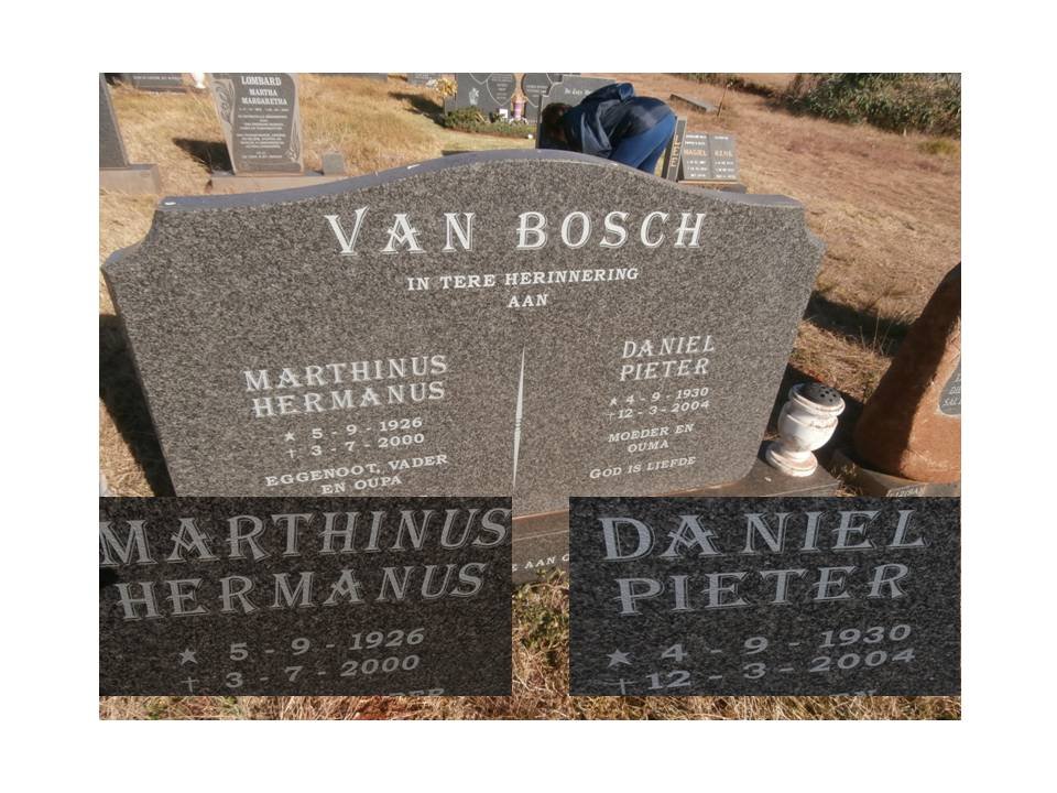 BOSCH Marthinus Hermanus, van 1926-2000 &amp; Daniel Pieter 1930-2004