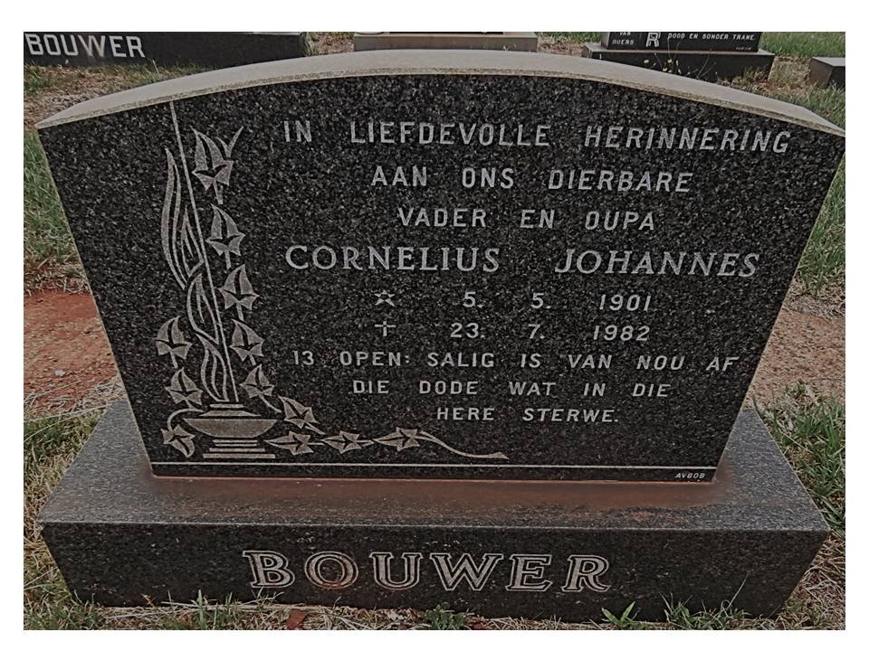 BOUWER Cornelius Johannes 1901-1982