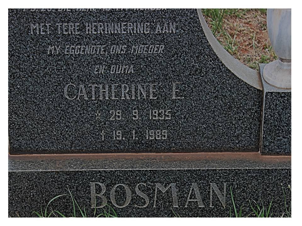 BOSMAN Catherine E. 1935-1989