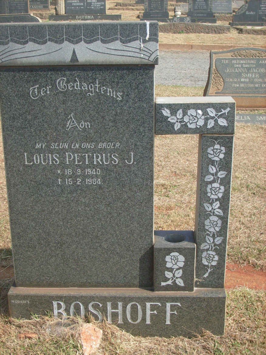 BOSHOFF Louis Petrus J. 1940-1984