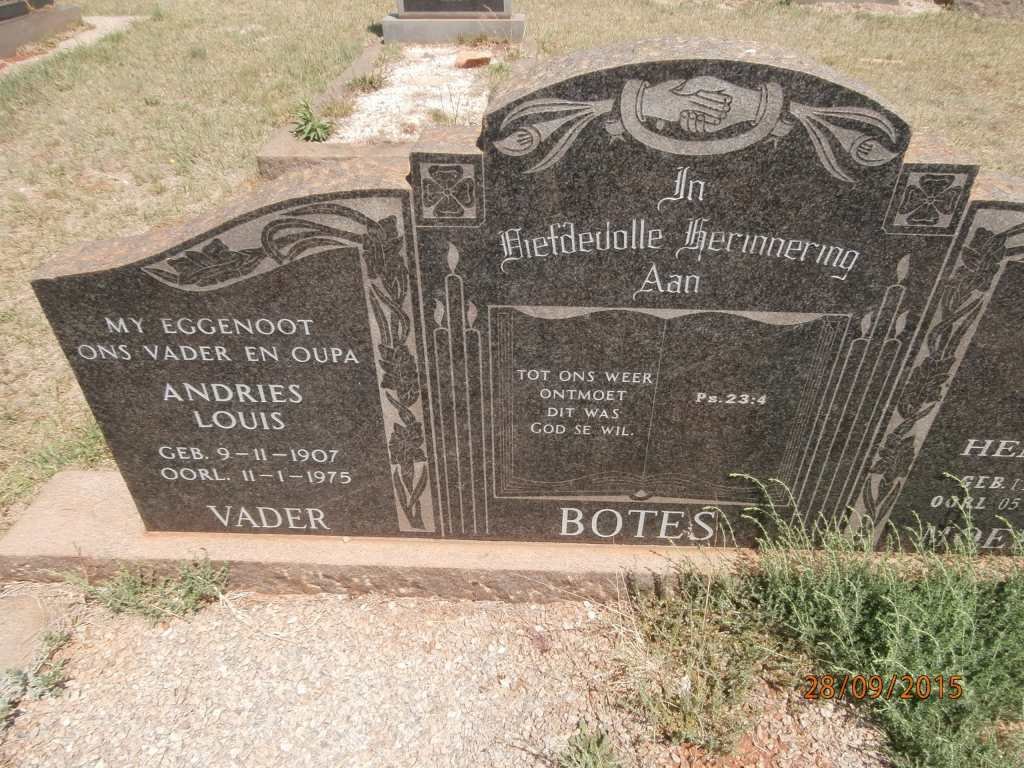 BOTES Andries Louis 1907-1975 &amp; Maria Hendrika 1917-2006