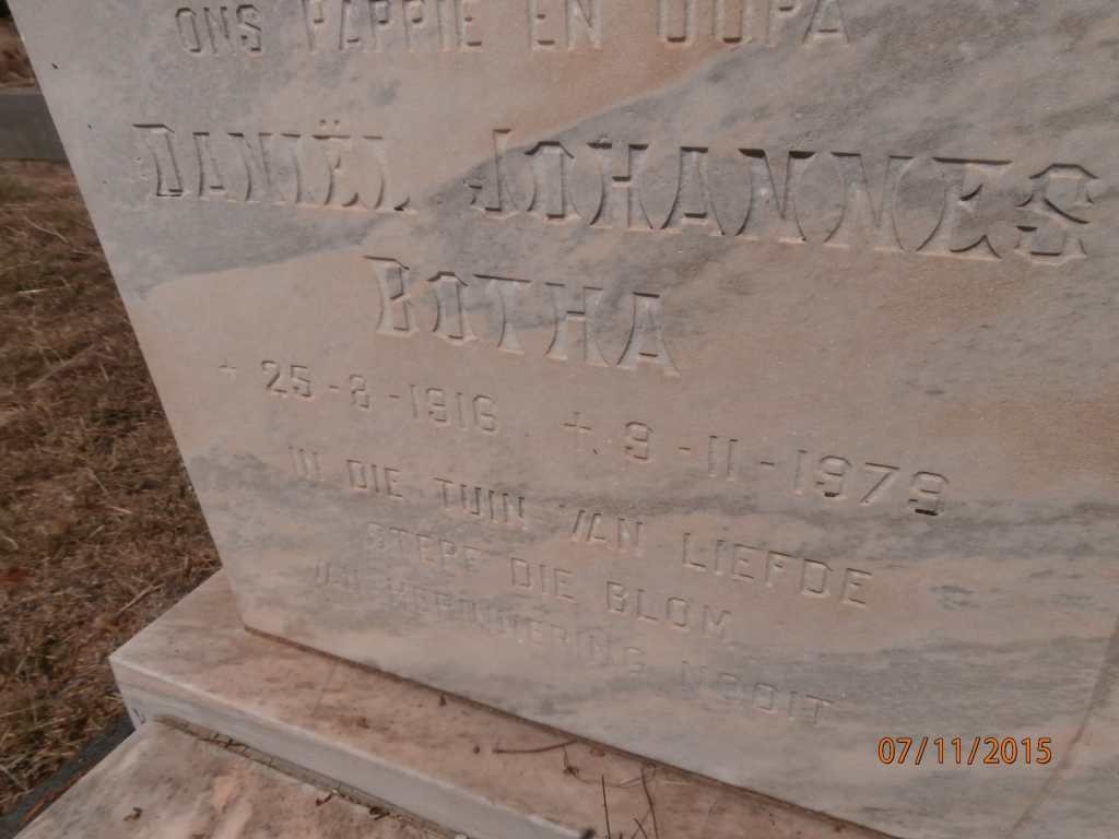 BOTHA Daniël Johannes 1916-1979
