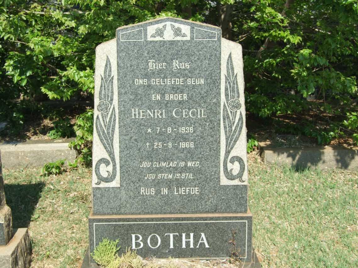BOTHA Henri Cecil 193?-1966