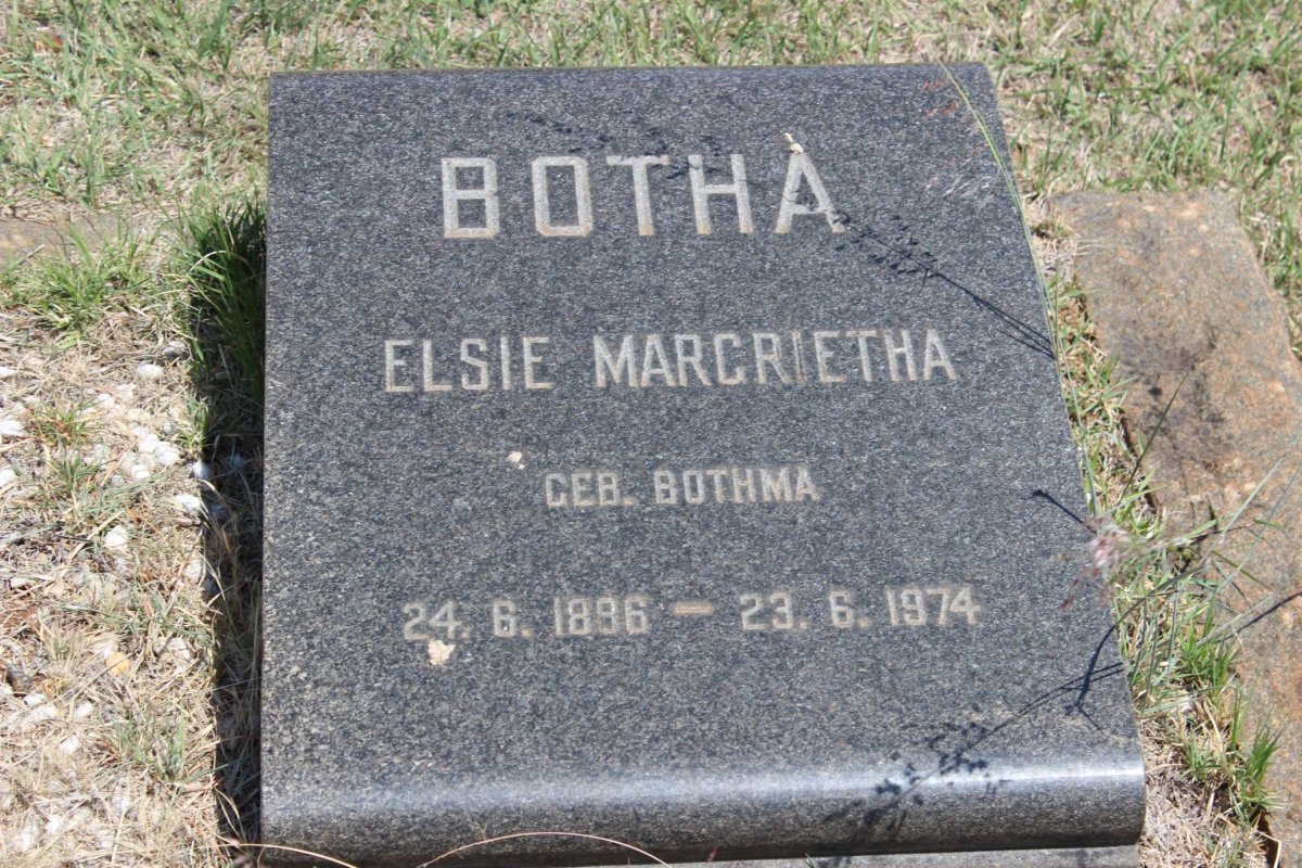 BOTHA Elsie Margrietha nee BOTHMA 1896-1974