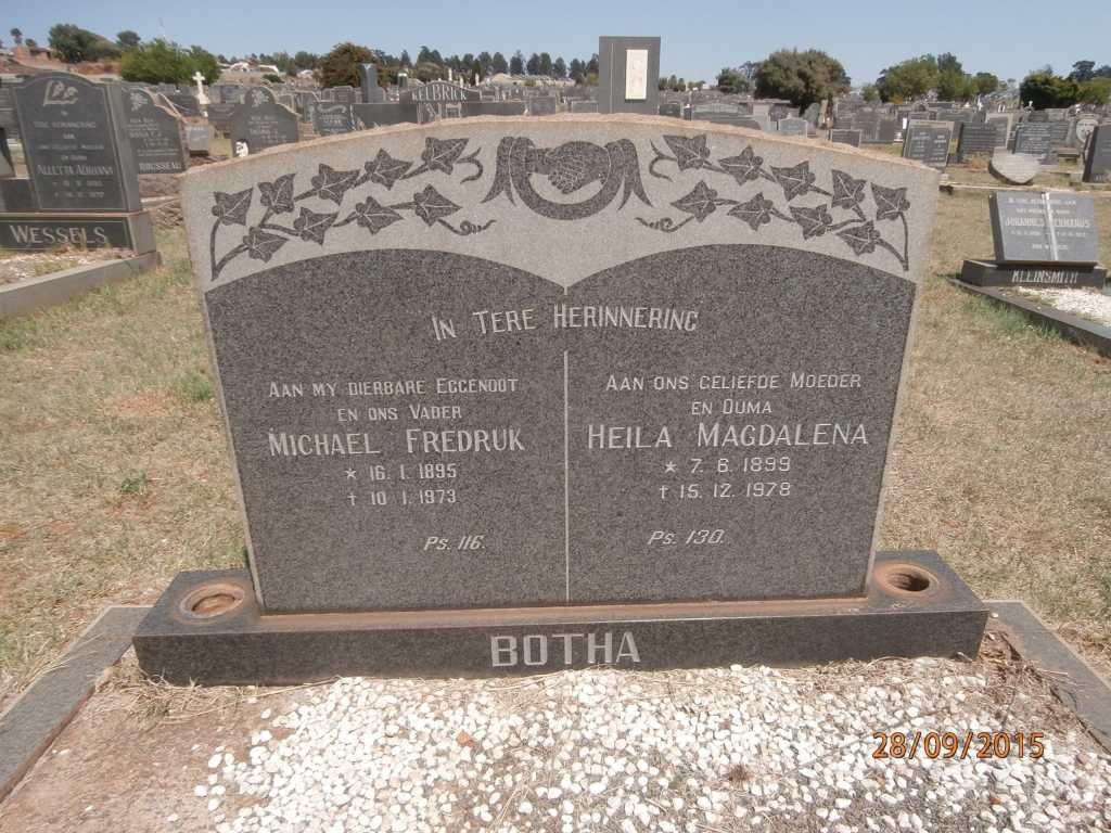 BOTHA Michael Fredruk 1895-1973 &amp; Heila Magdalena 1899-1978
