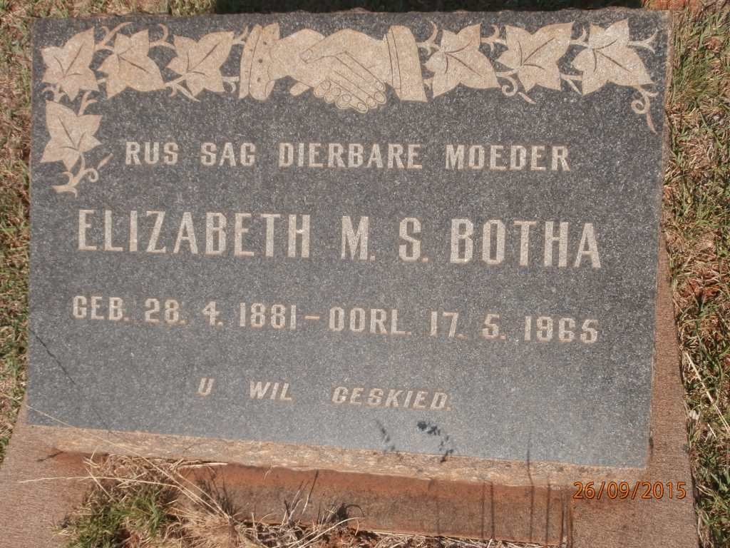 BOTHA Elizabeth M.S. 1881-1965