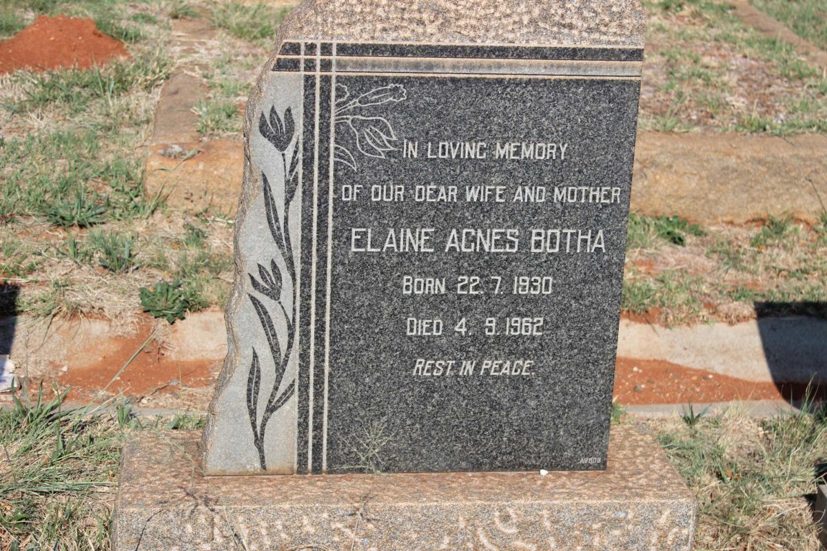 BOTHA Elaine Agnes 1930-1962