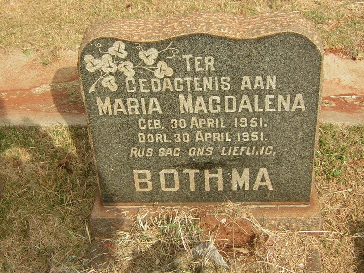 BOTHMA Maria Magdalena 1951-1951