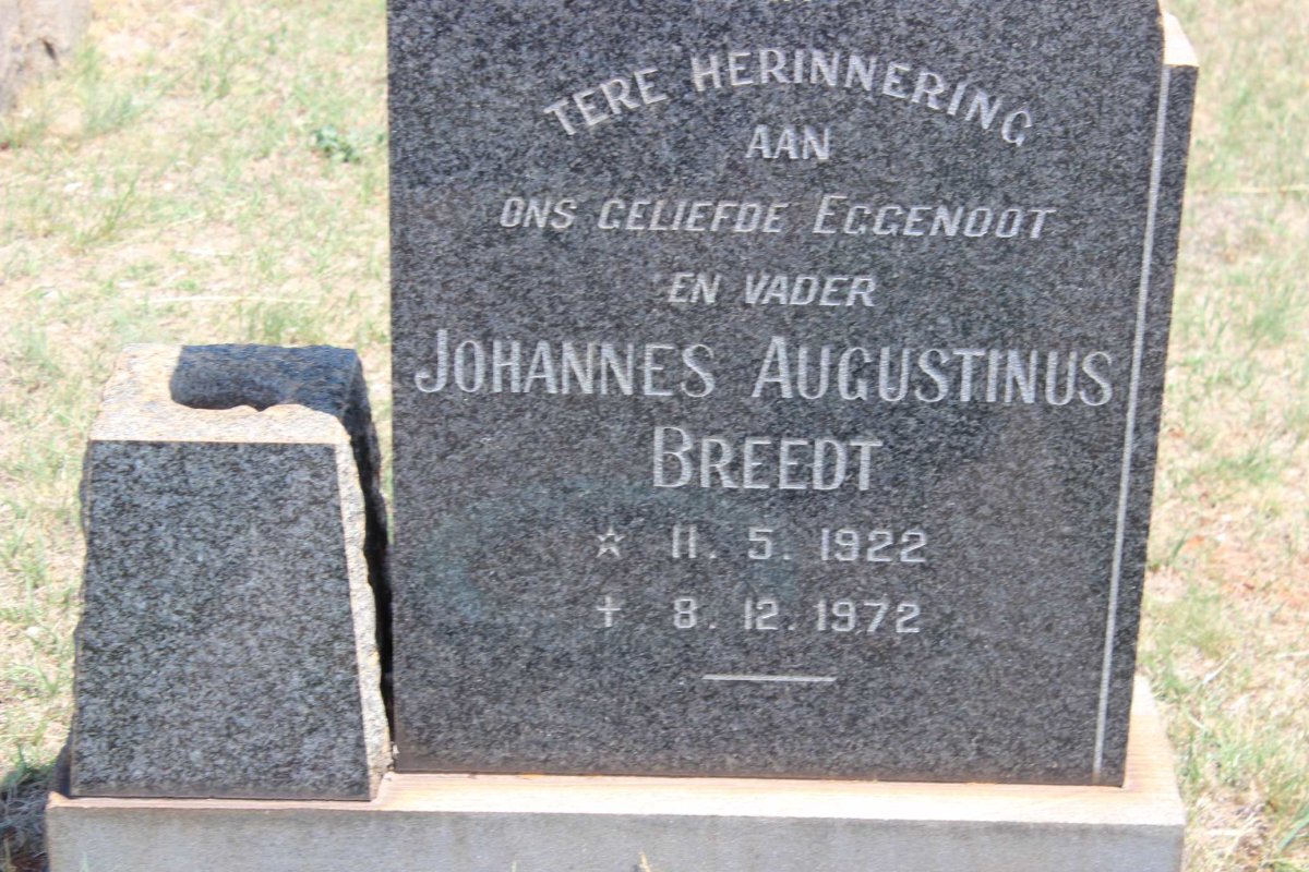 BREEDT Johannes Augustinus 1922-1972