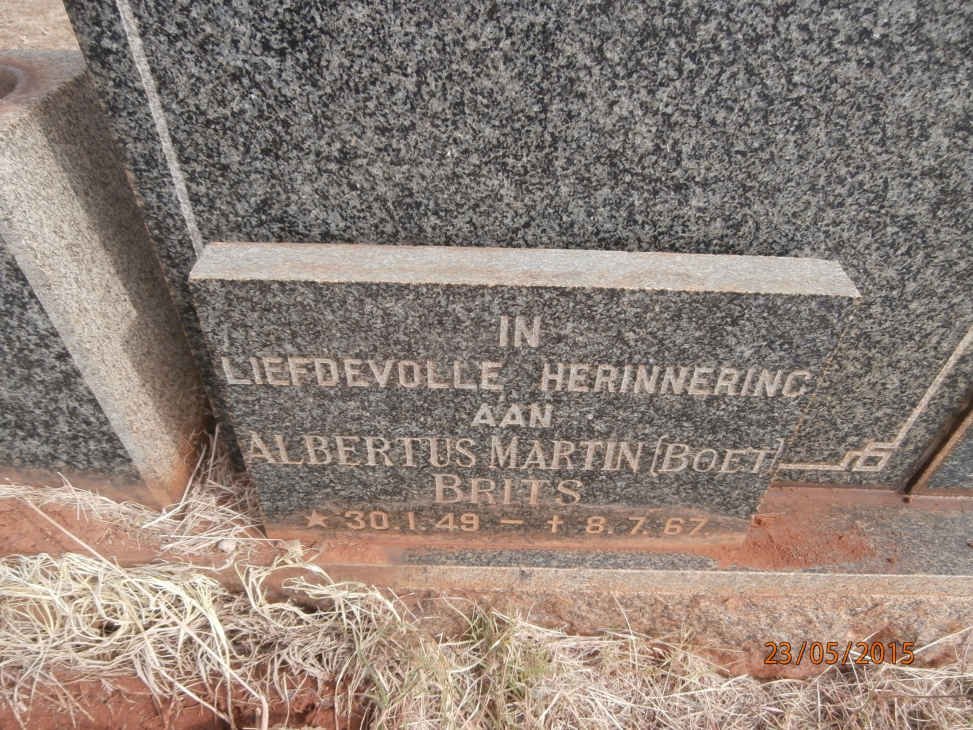 BRITS Albertus Martin 1949-1967