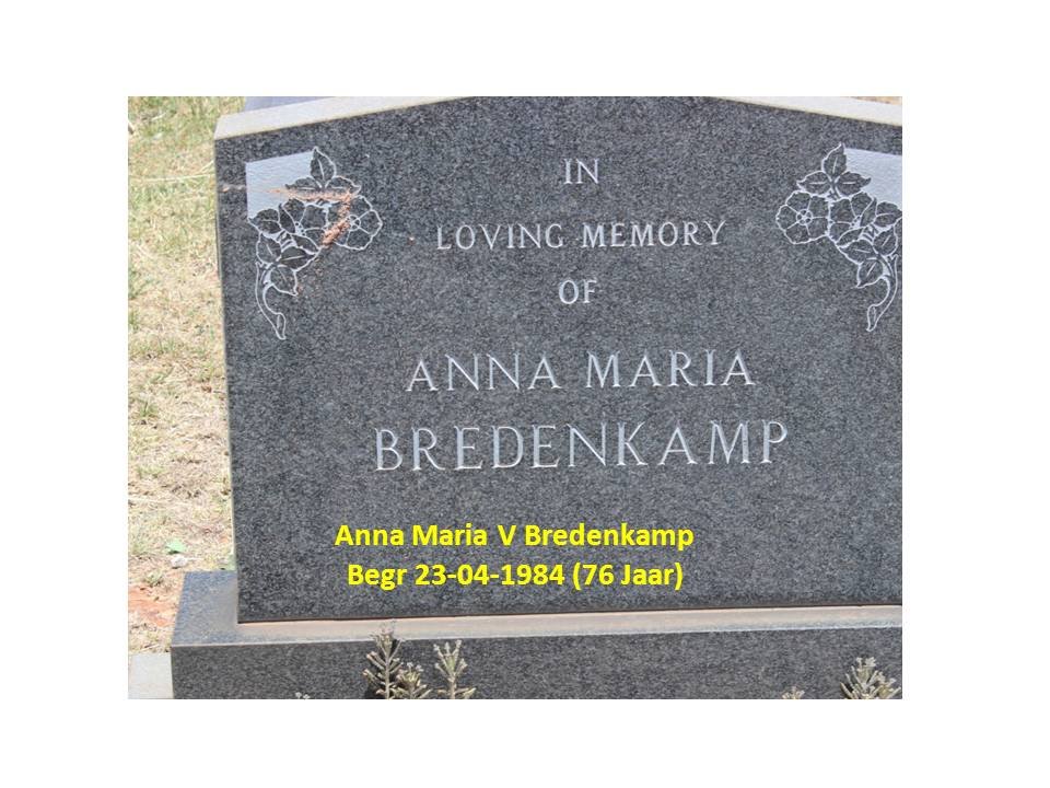 BREDENKAMP Anna Maria -1984
