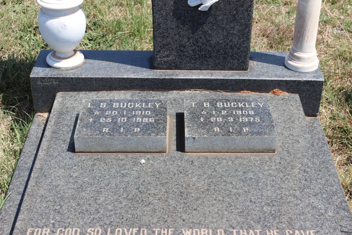 BUCKLEY T.B. 1908-1975 &amp; L.S. 1910-1986