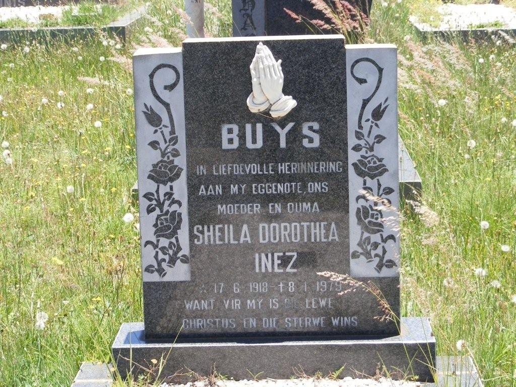 BUYS Sheila Dorothea Inez nee RAATH 1918-1979
