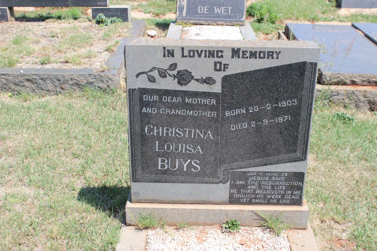 BUYS Christina Louisa 1903-1971