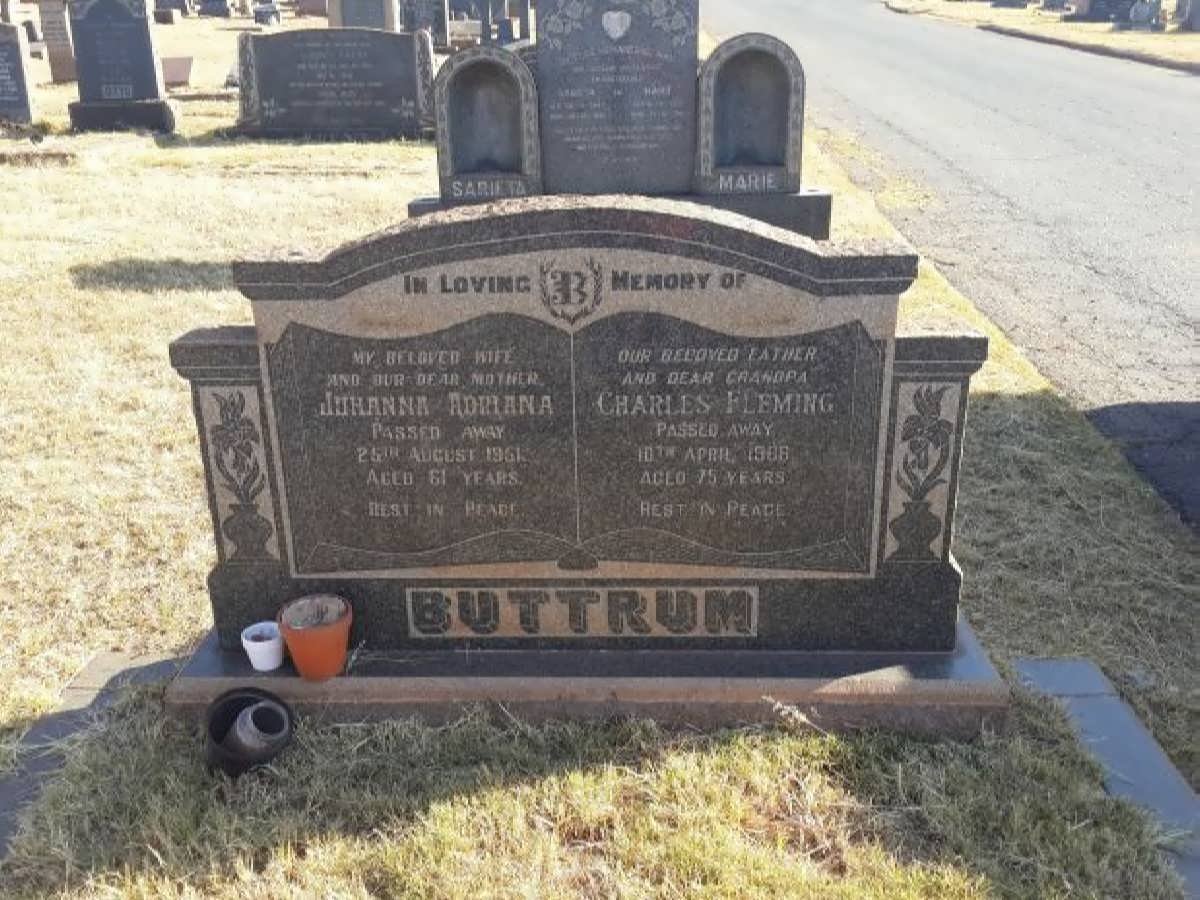 BUTTRUM Charles Fleming -19?? &amp; Johanna Adriana -1951
