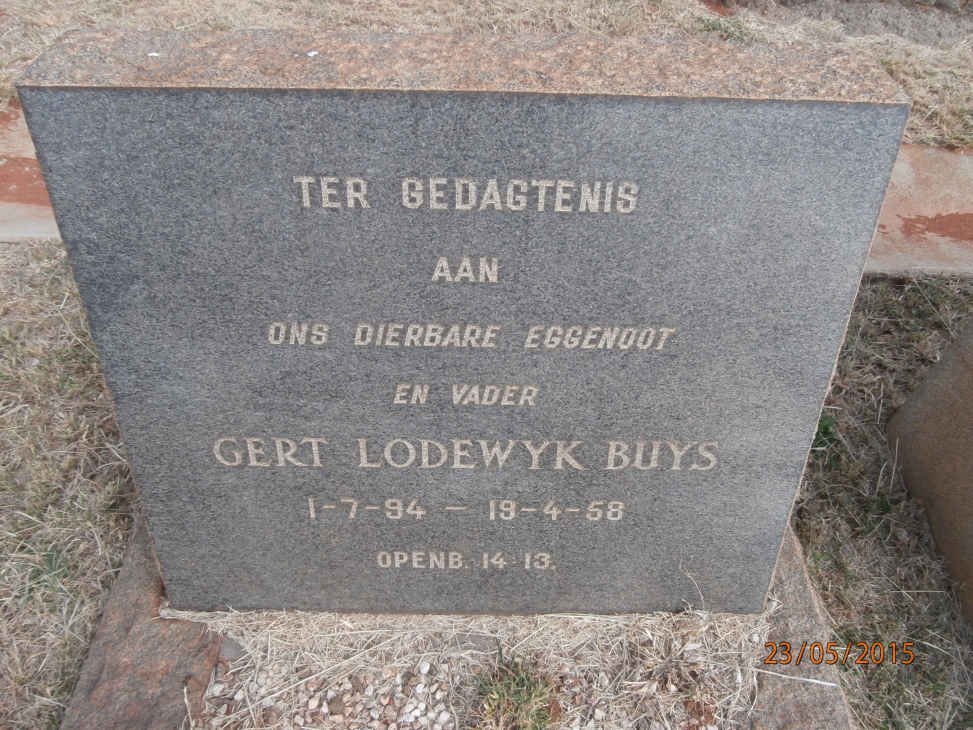 BUYS Gert Lodewyk 1894-1958