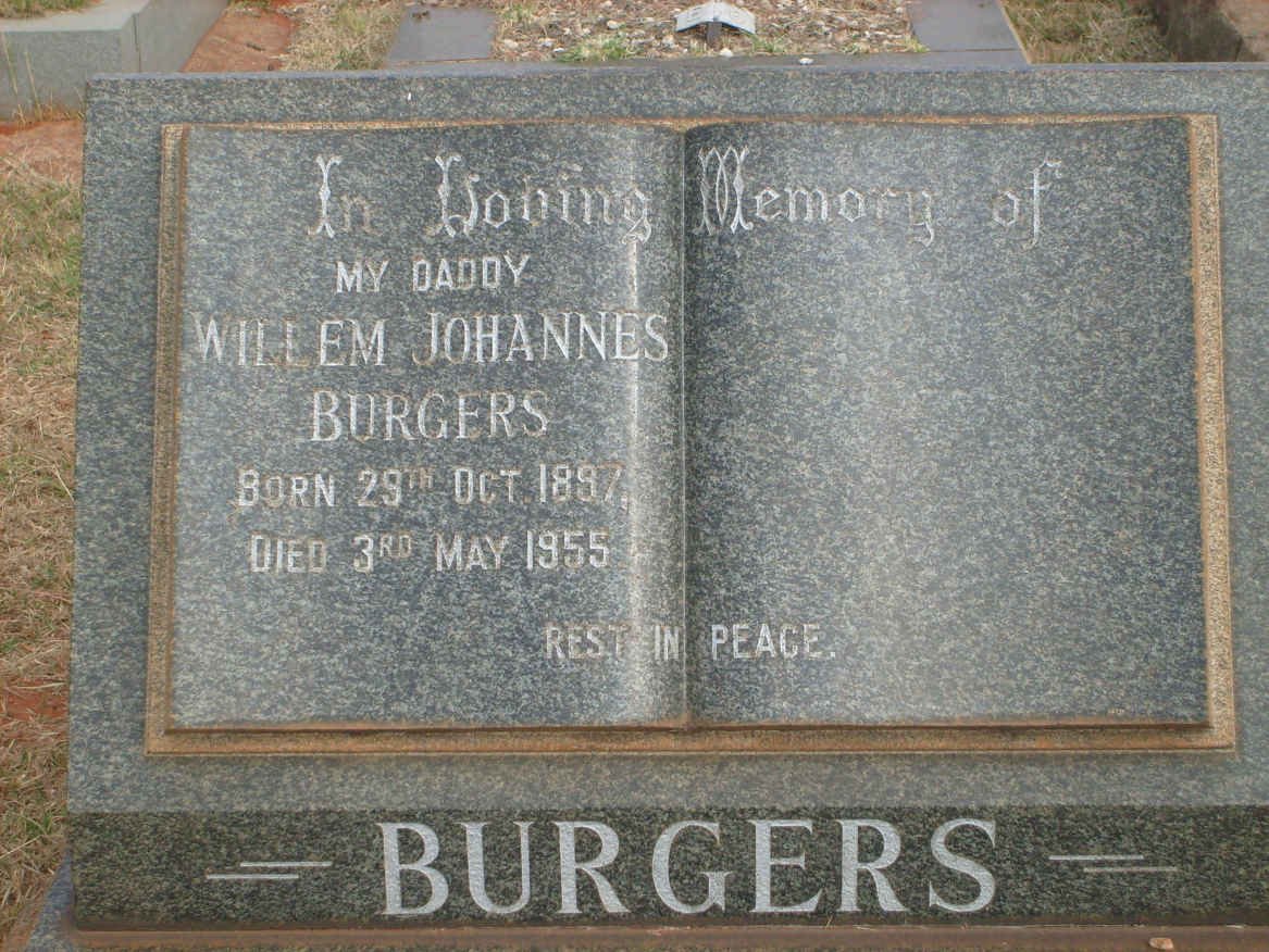BURGERS Willem Johannes 1897-1955
