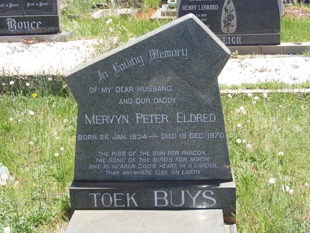 BUYS Mervyn Peter Eldred 1934-1970