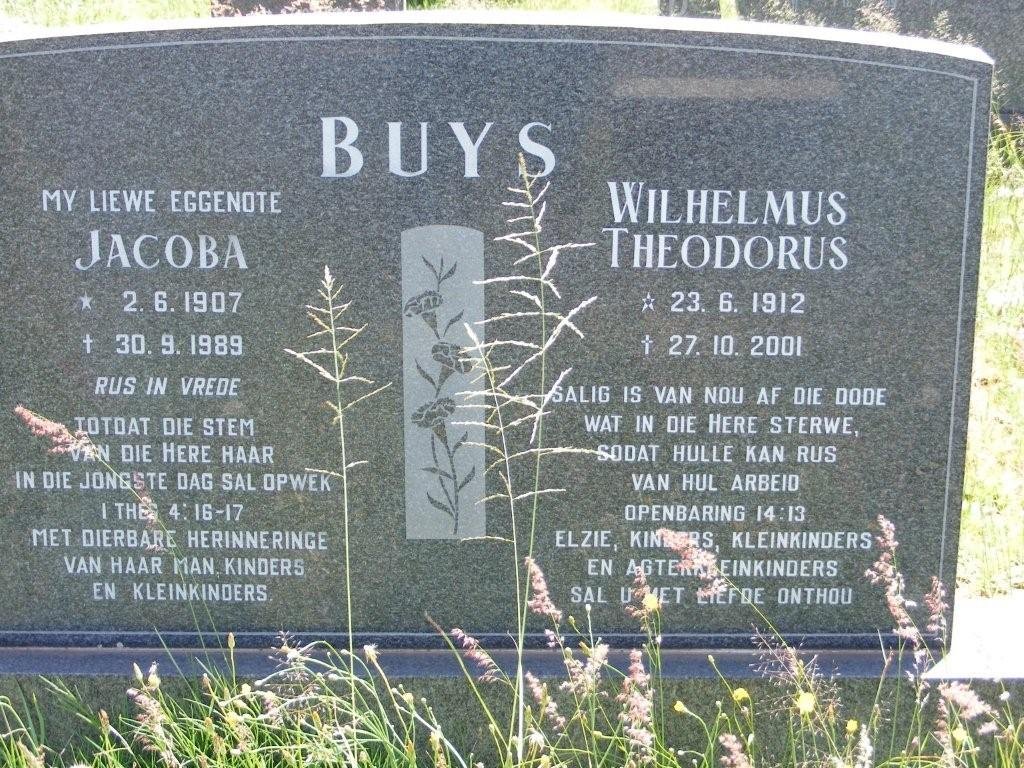 BUYS Wilhelmus Theodorus 1912-2001 &amp; Jacoba BROERE 1907-1989