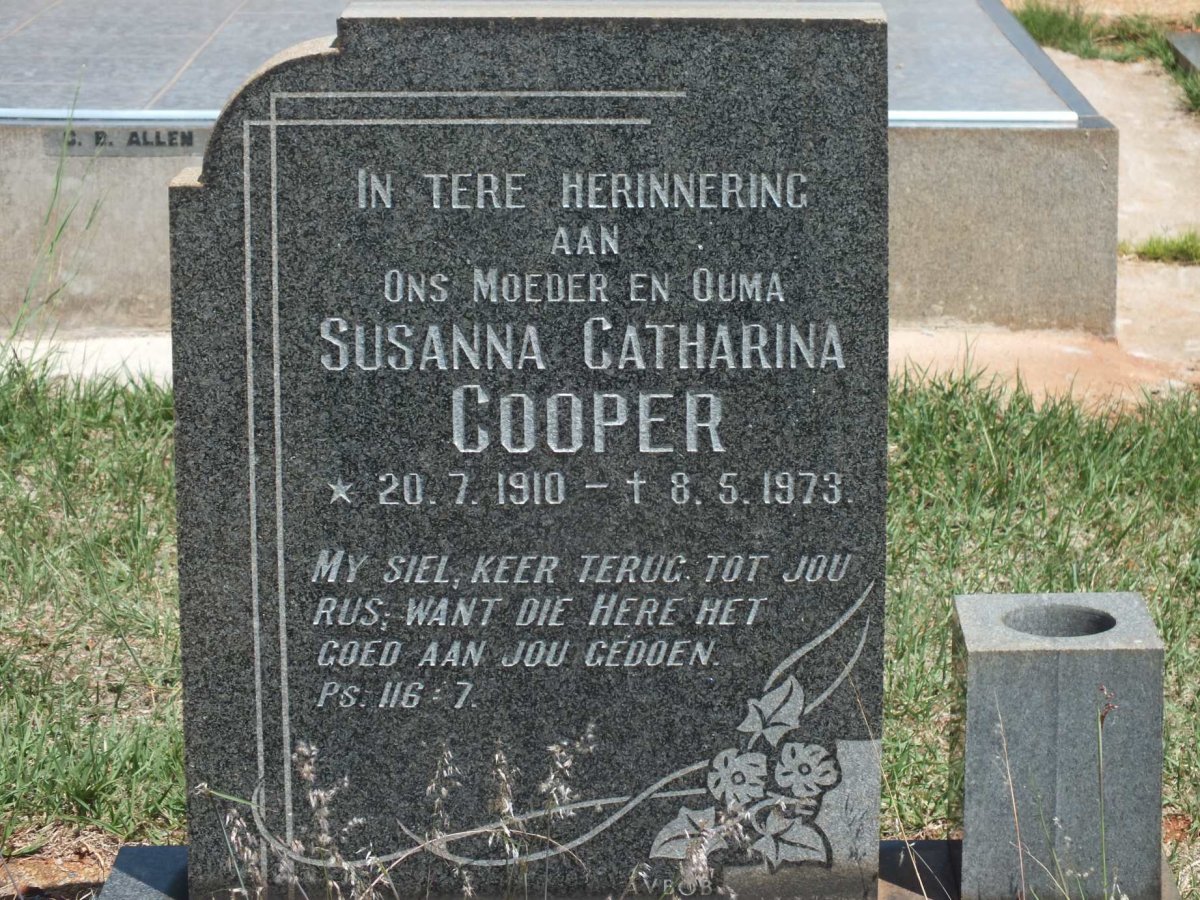 COOPER Susanna Catharina 1910-1973