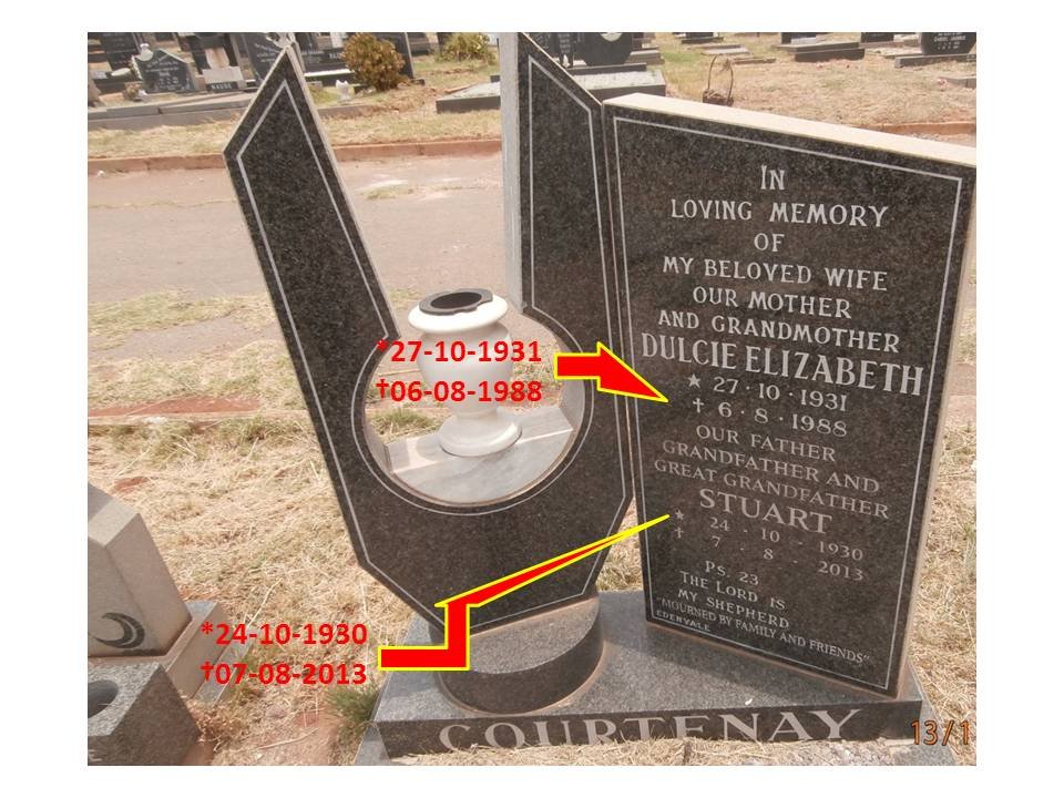 COURTENEY Stuart 1930-2013 &amp; Dulcie Elizabeth 1931-1988