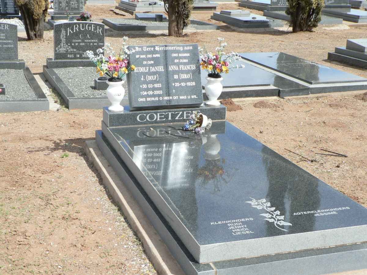 COETZEE Rudolf Daniel J. 1923-2003 &amp; Anna EKMAN 1928-