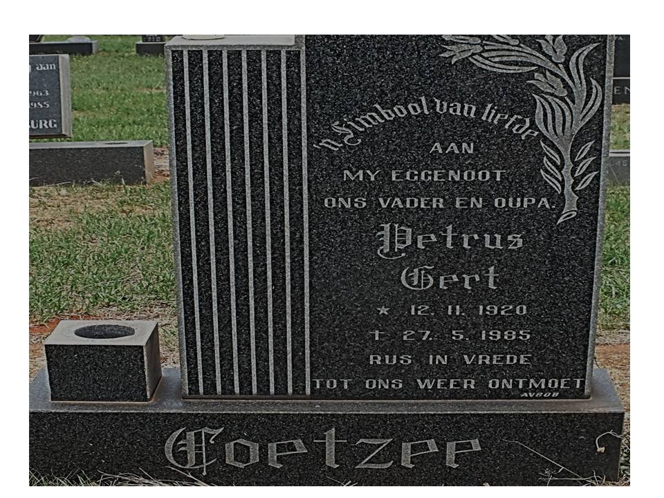 COETZEE Petrus Gert 1920-1985