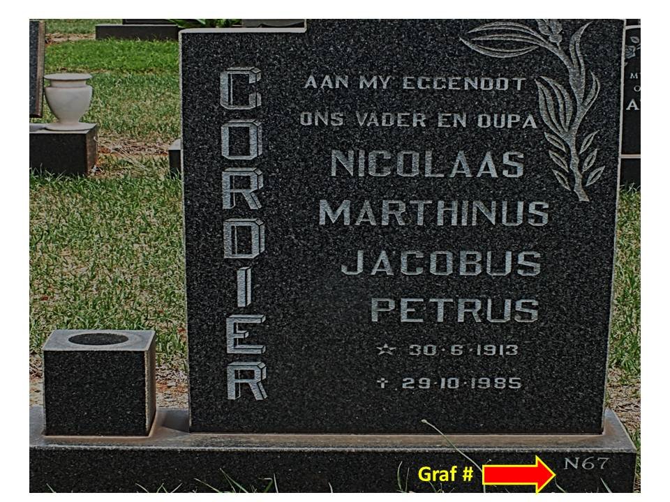 CORDIER Nicolaas Marthinus Jacobus Petrus 1913-1985