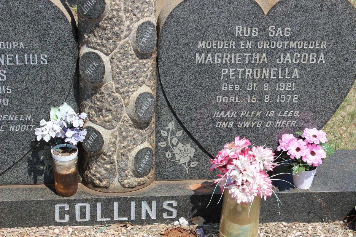 COLLINS Nicolaas Cornelius Johannes 1915-1970 &amp; Magrietha Jacoba Petronella 1921-1972