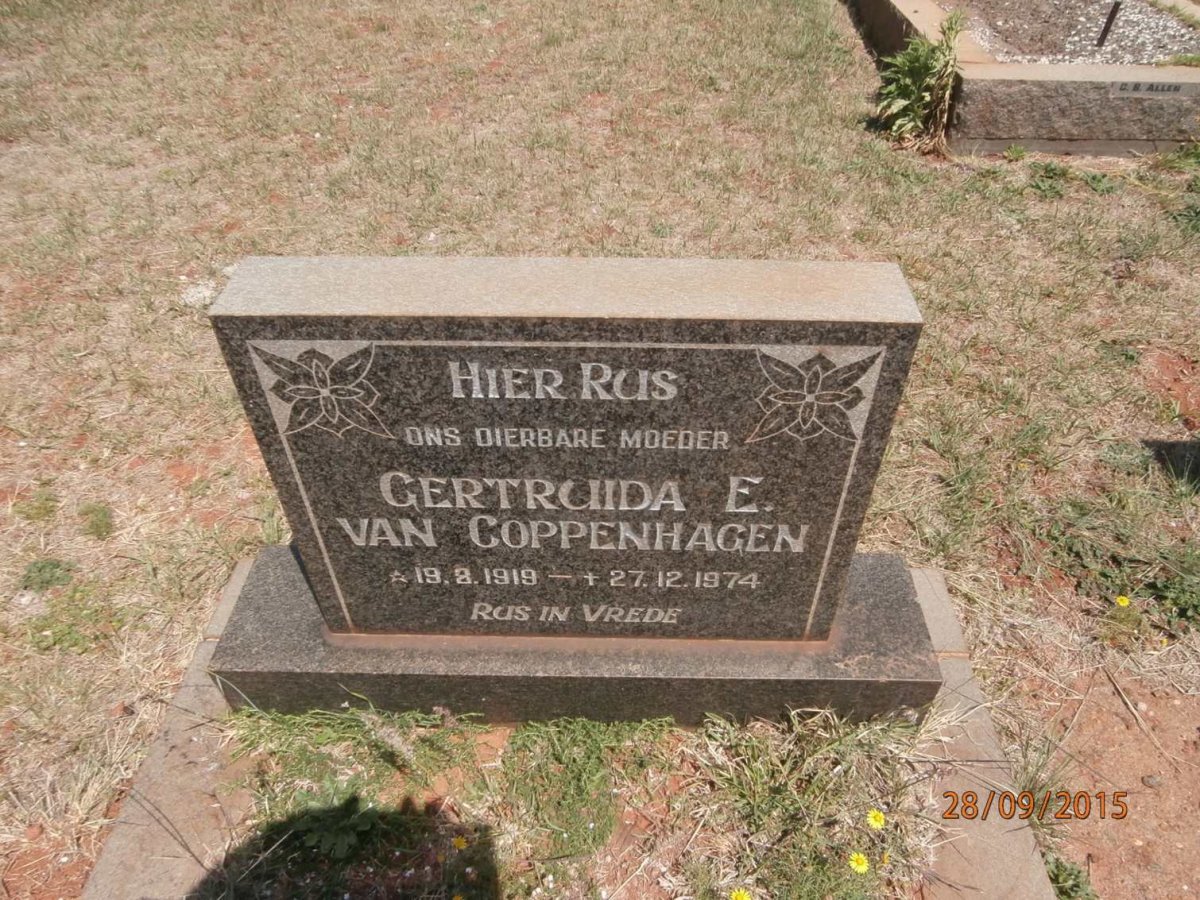 COPPENHAGEN Gertruida E., van 1919-1974