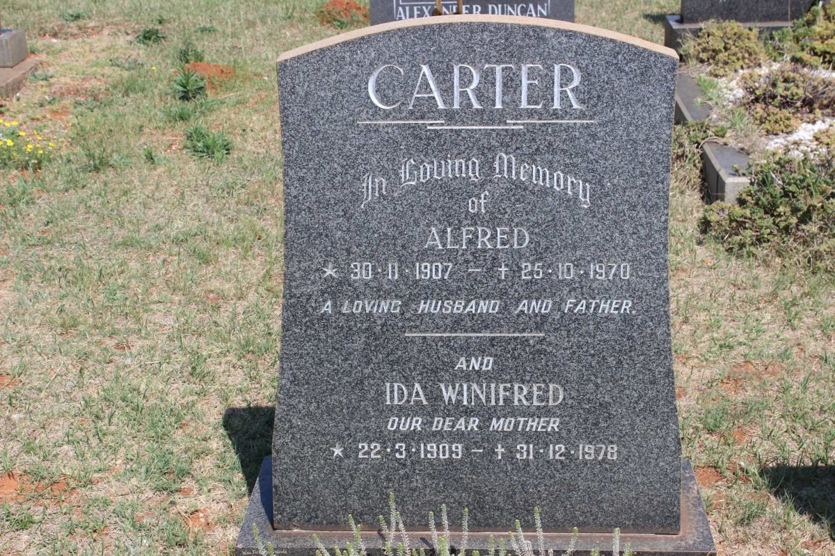 CARTER Alfred 1907-1970 &amp; Ida Winifred 1909-1978
