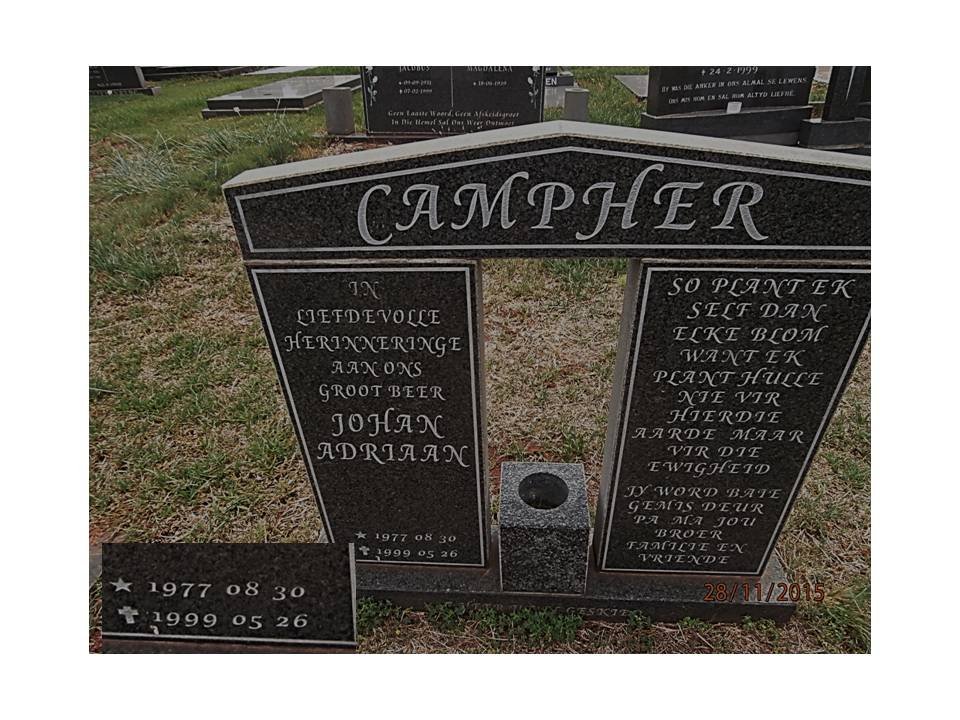 CAMPHER Johan Adriaan 1977-1999