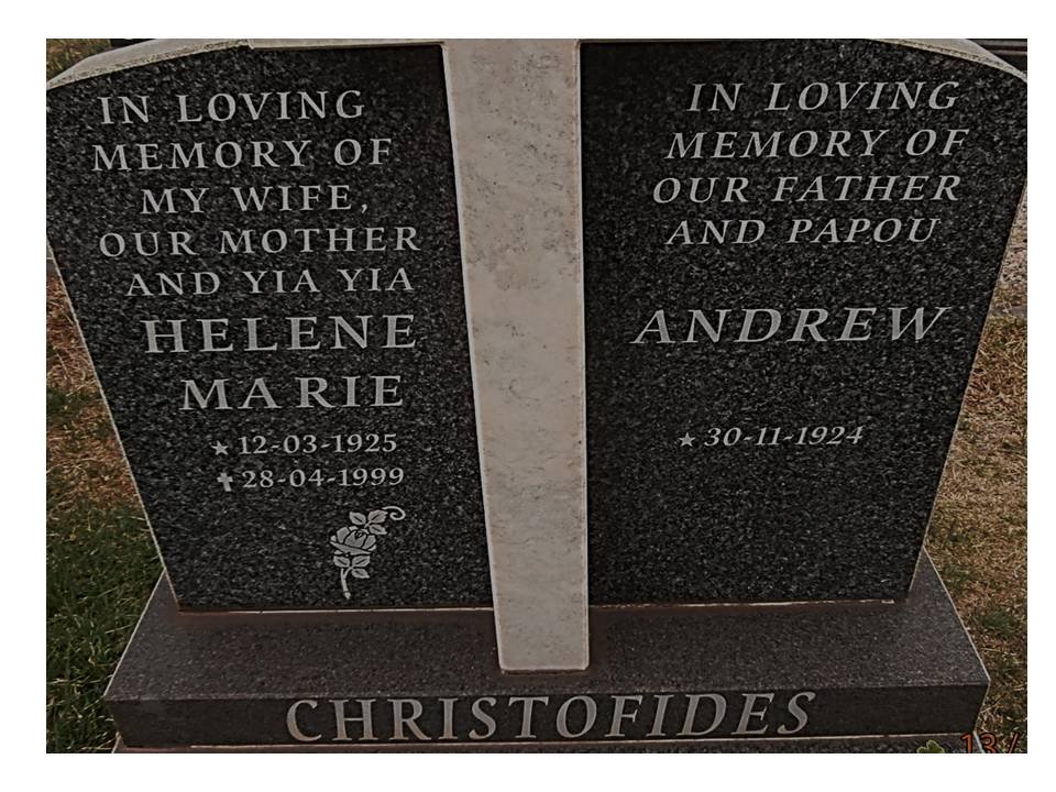 CHRISTOFIDES Andrew 1924- &amp; Helene Marie 1925-1999