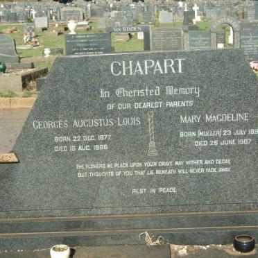 CHAPART Georges Augustus Louis 1877-1965 &amp; Mary Magdeline MULLER 1887-1967