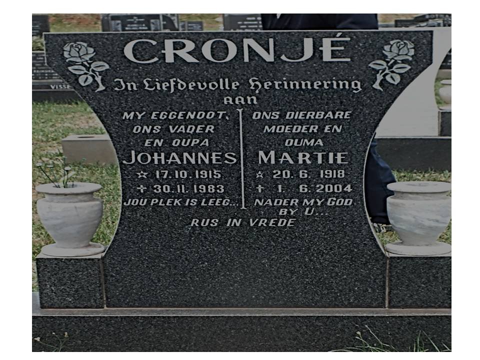 CRONJÉ Johannes 1915-1983 &amp; Martie 1918-2004