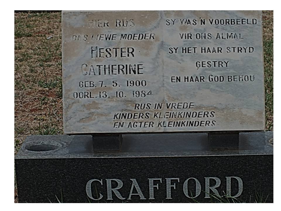 CRAFFORD Hester Catherine 1900-1984