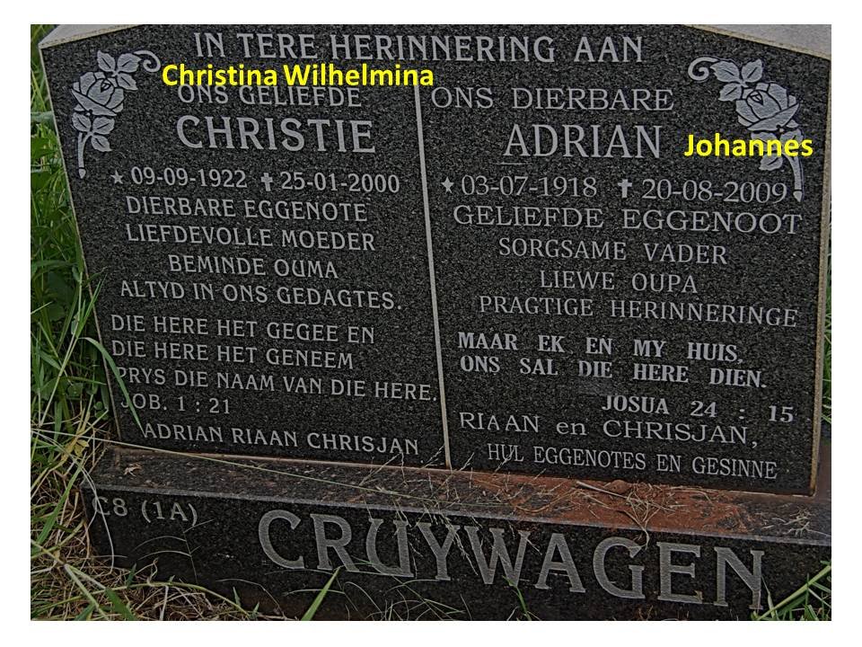 CRUYWAGEN Adrian 1918-2009 &amp; Christie 1922-2000