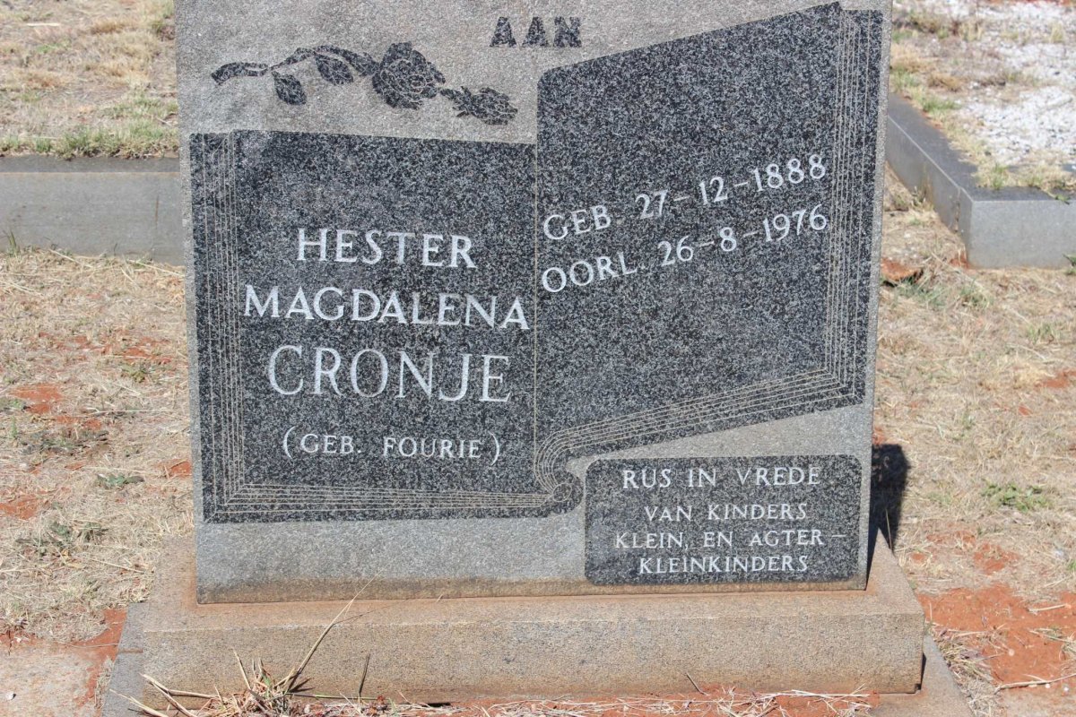 CRONJE Hester Magdalena nee FOURIE 1888-1976