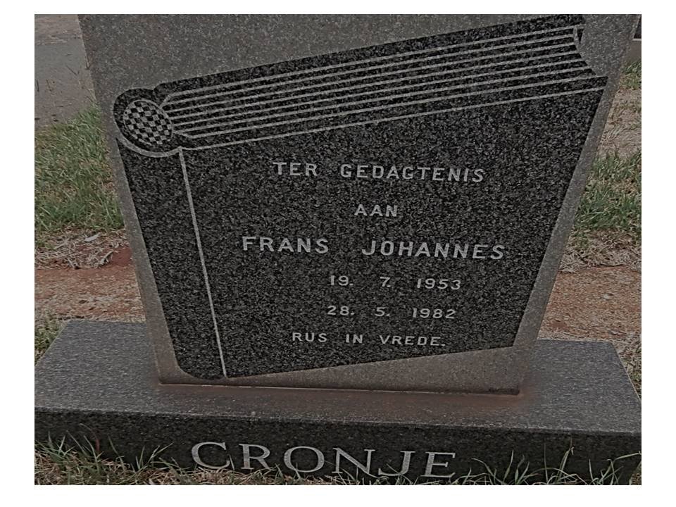 CRONJE Frans Johannes 1953-1982