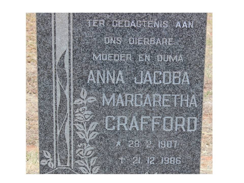 CRAFFORD Anna Jacoba Margaretha 1907-1986