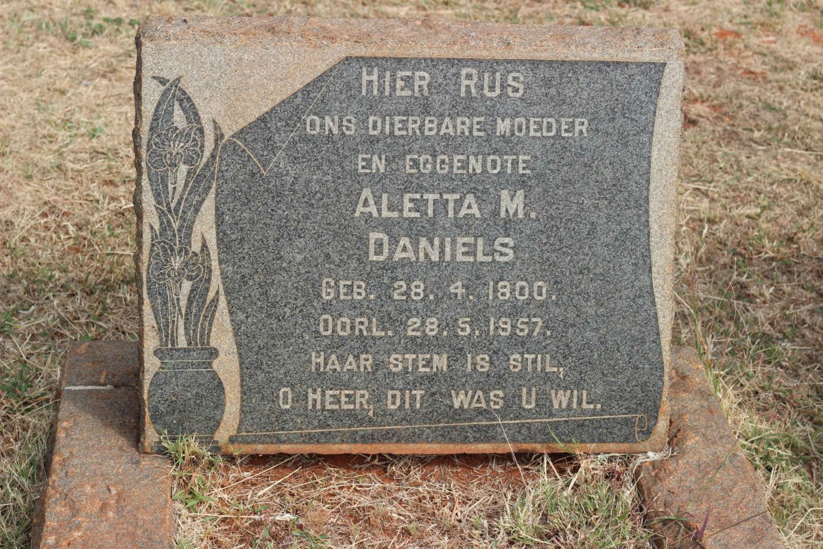 DANIELS Aletta M. 1900-1957