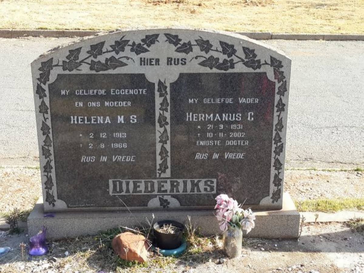 DIEDERIKS Hermanus C. 1931-2002 &amp; Helena M.S. 1913-1966